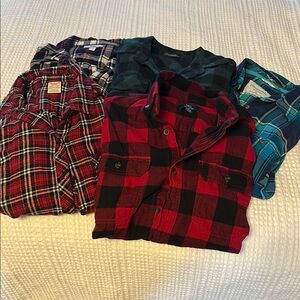 Bundle of 5 women’s plaid button down shirts